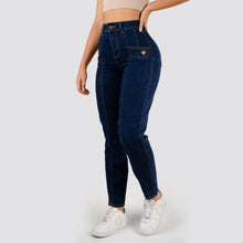 Cargar imagen en el visor de la galería, JEANS MUJER MOM  FIT  TIRO ALTO   2034 OSCURO
